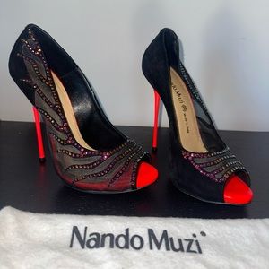 NANDO MUZI Italian open toe stiletto